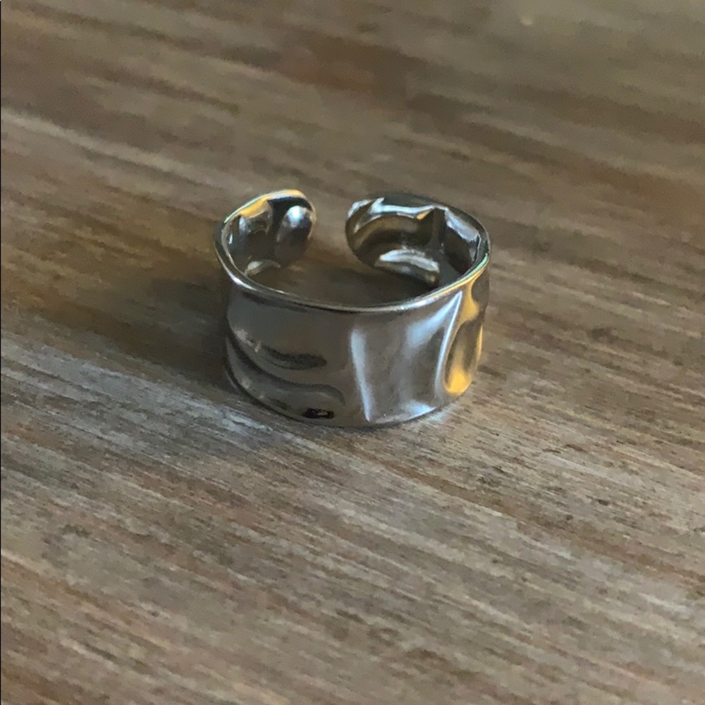 Unique 925 Stamped Sterling Silver Adjustable Ring